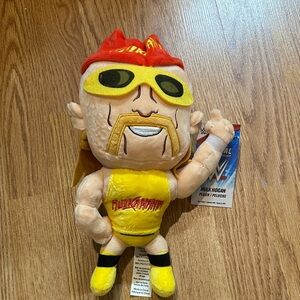 Hulk hogan Wrestling Plush Toy with Red and Yellow Outfit